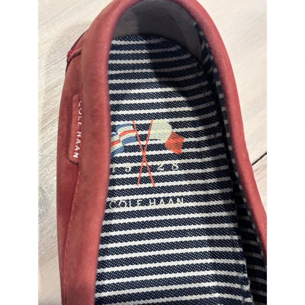 Cole Haan Nantucket Penny Loafer Mens 9.5M Red Suede Slip On Shoes C27523‎